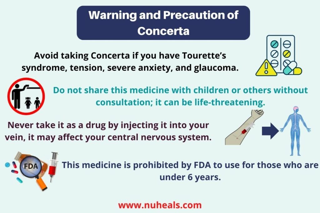 Warning and Precaution of Concerta